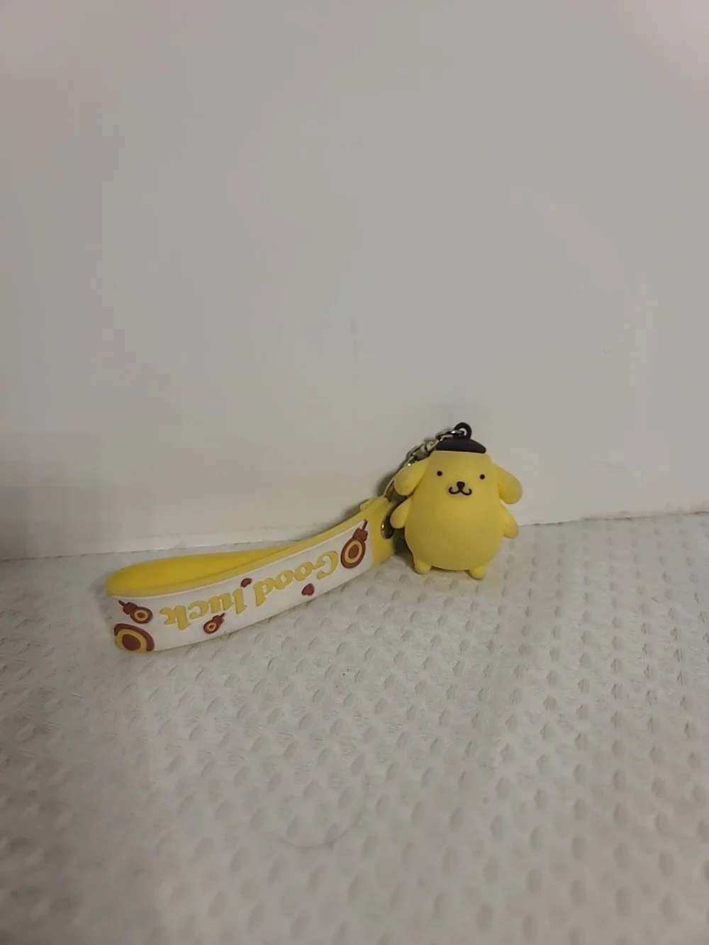 Good Luck Yellow Silicone Kids Keychain Wrist Strap